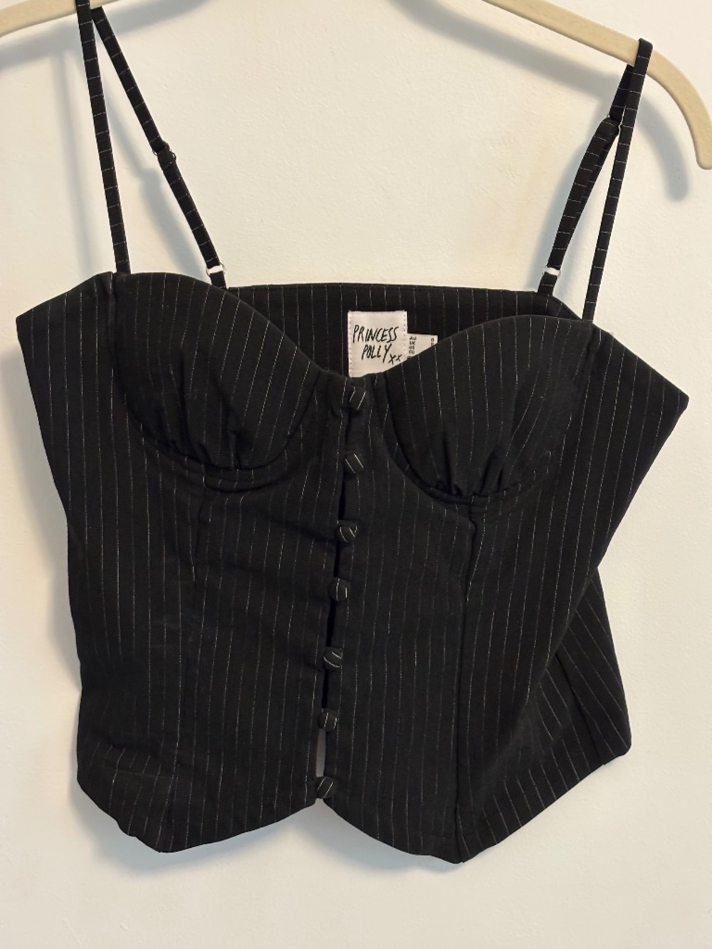 Princess Polly pinstripe corset top - US size 4